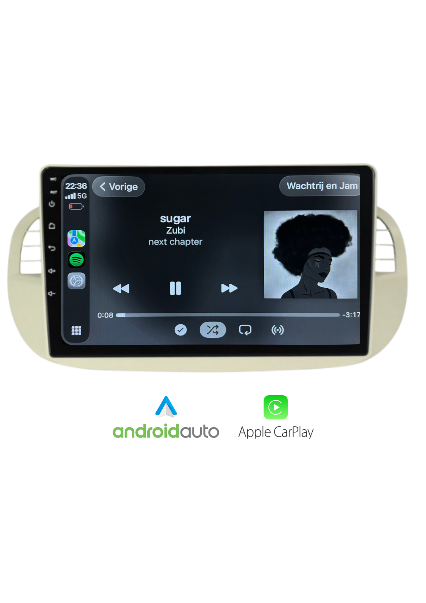 Fiat 500 9-Zoll-Bildschirm | Drahtloses CarPlay & Android Auto | 64 GB