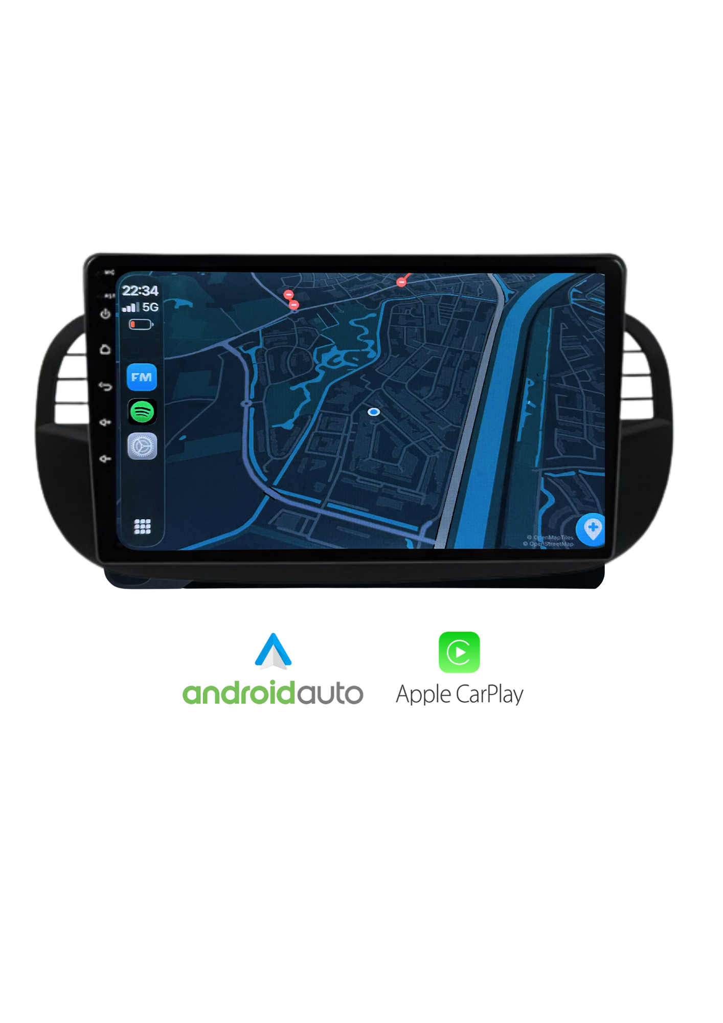Fiat 500 9-Zoll-Bildschirm | Drahtloses CarPlay & Android Auto | 64 GB