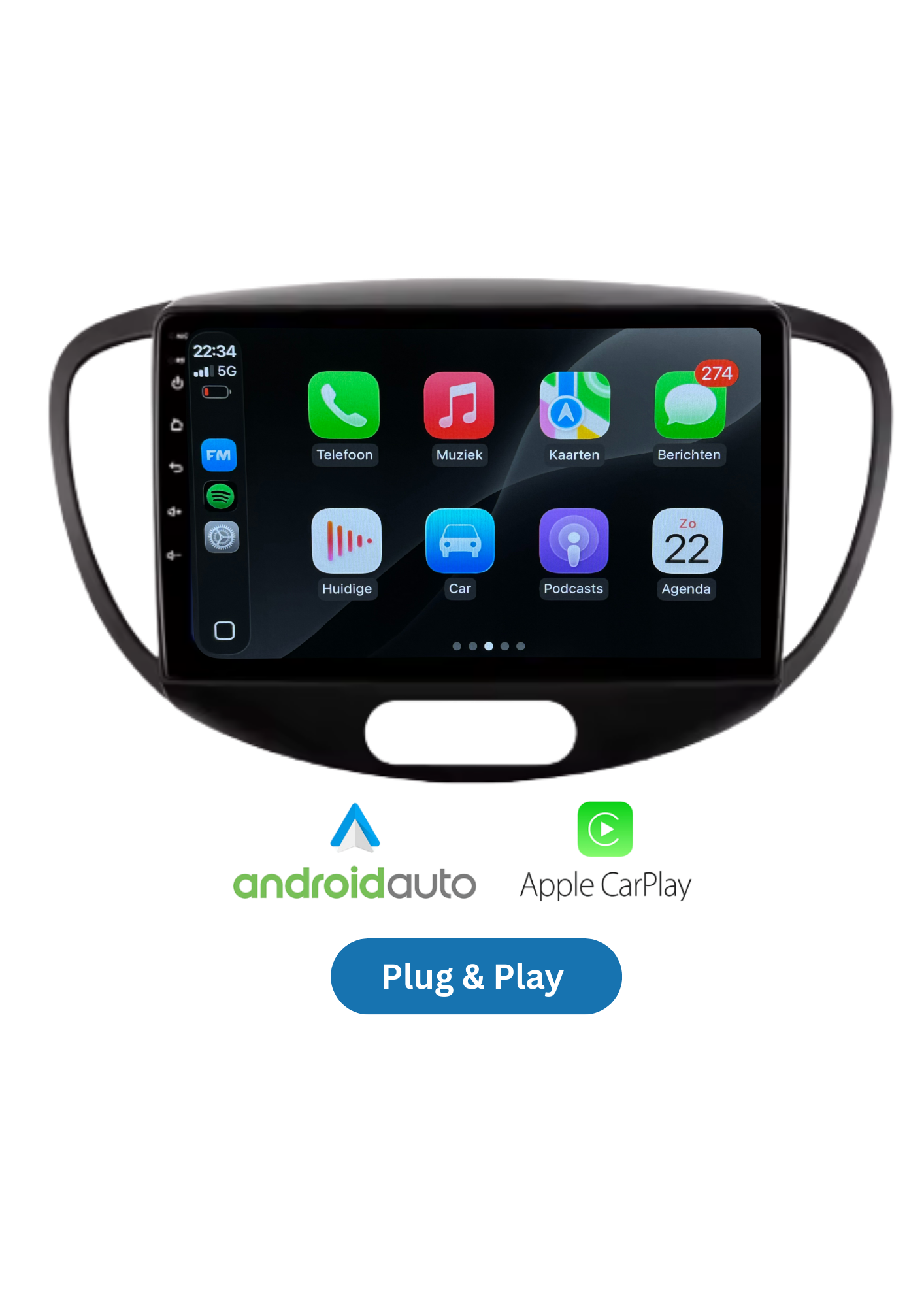 Hyundai I10 | 2007-2013 | Draadloos Carplay & Android auto | 64GB