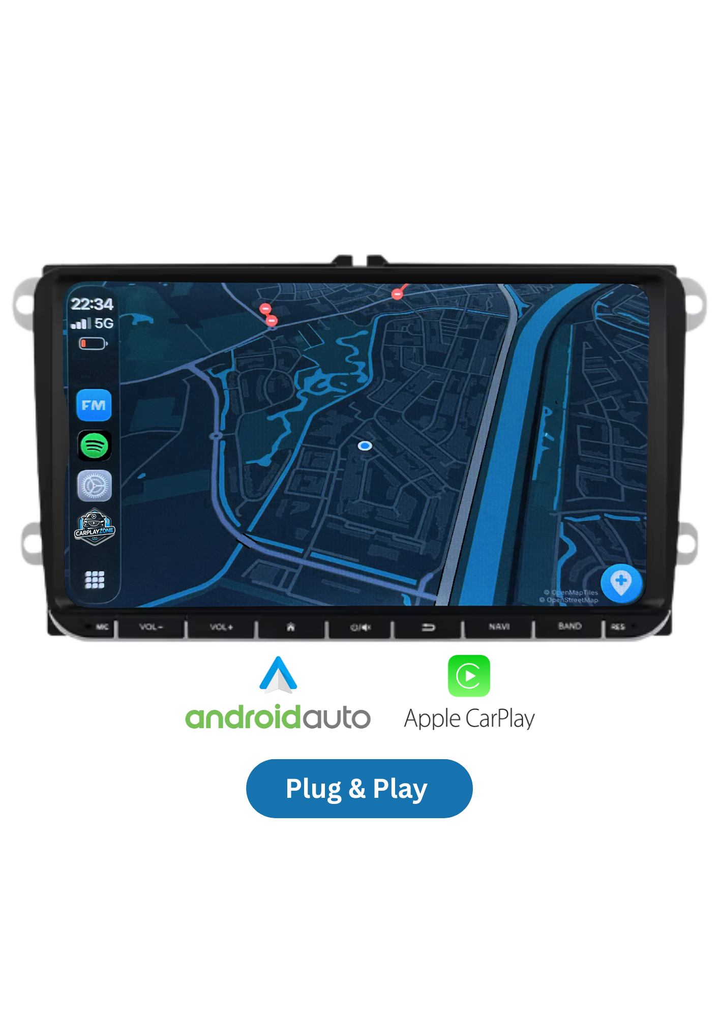 Volkswagen Bildschirm (9 INCH) | Carplay & Android auto drahtlos| 64 GB
