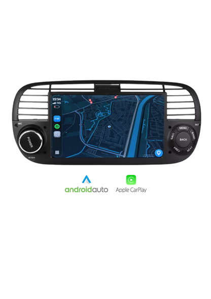 Fiat 500 7-Zoll-Bildschirm | Drahtloses CarPlay & Android Auto | 64 GB