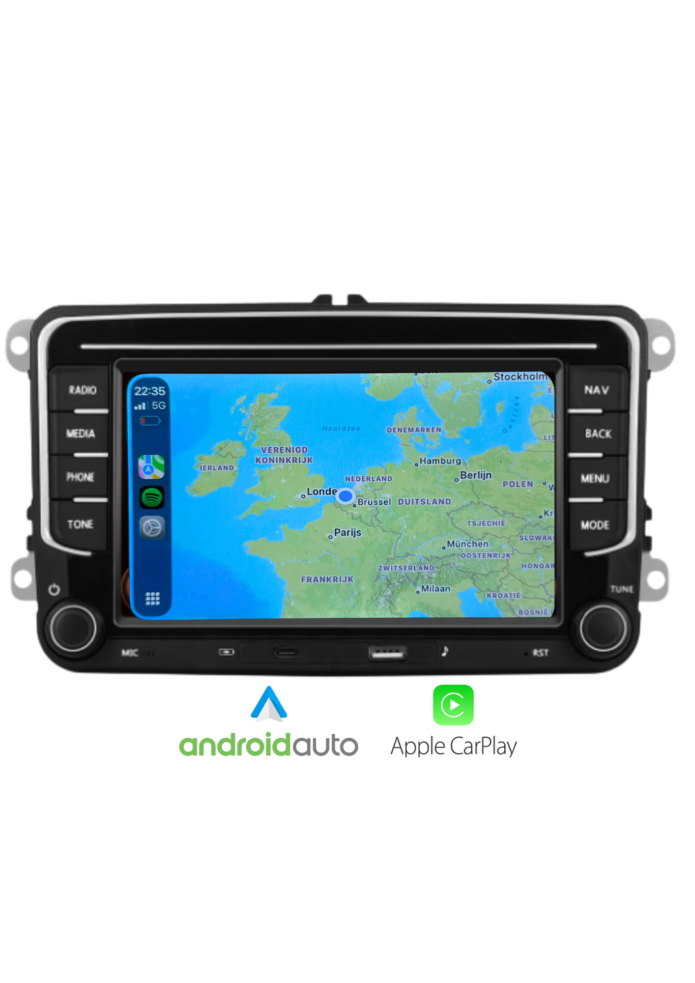 Volkswagen-Display (neues Modell) | CarPlay & Android Auto (drahtlos) | 64 GB